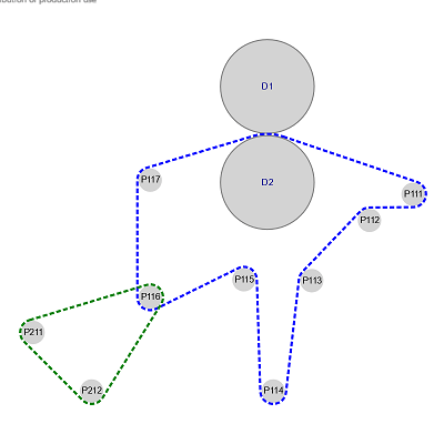 Show continuous belts winding by circular rollers