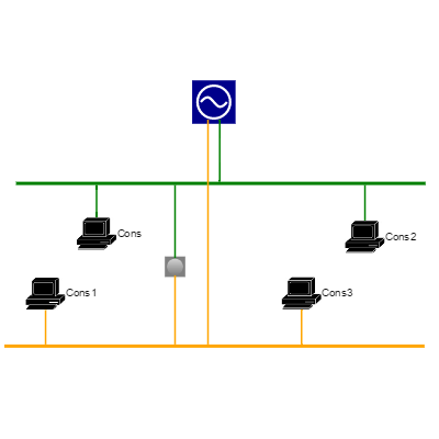 Shows a network configurator with a Palette and Overview.